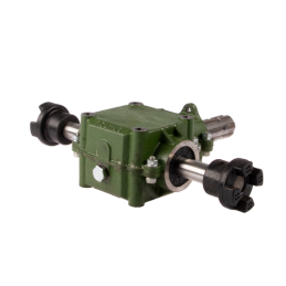 Trąšų barstytuvo centrinė kampinė pavara 1:1,44 ketaus frezuotas velenas 89 mm