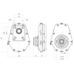 Pavarų dėžės daugiklio tvirtinimas 2 grupės siurbliams, perdavimo skaičius: 1:3,8, galia: 20 kW, komplekte yra PTO lizdas su skl
