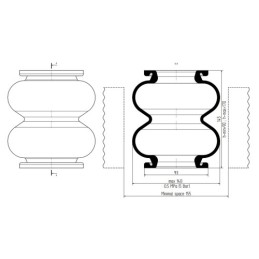 Pneumatinė spyruoklė 130/2" 130x2