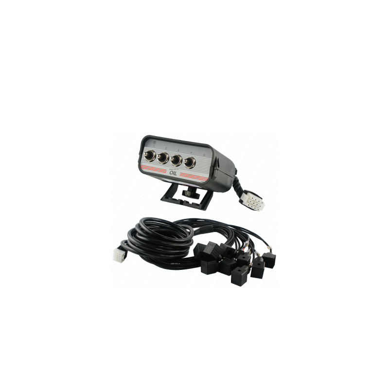 4 mygtukų valdymo skydelis su kabeliais ir kištukais 24 V hidrauliniam skirstytuvui