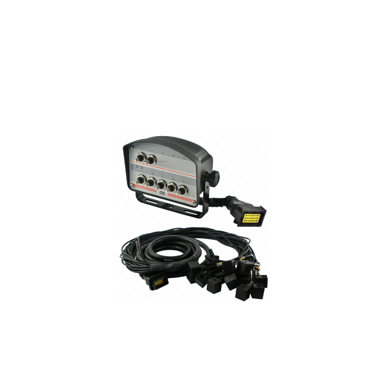 7 mygtukų valdymo skydelis su kabeliais ir kištukais 12 V hidrauliniam skirstytuvui