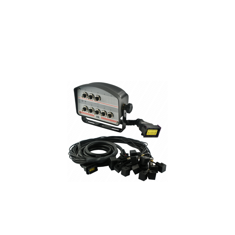 8 mygtukų valdymo skydelis su kabeliais ir kištukais 12 V hidrauliniam skirstytuvui