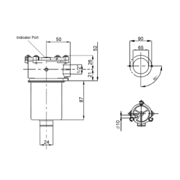OMTF091C25NA bake montuojamas hidraulinės grįžtamosios alyvos filtras