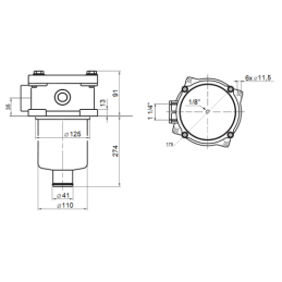 RFM055CV1BB6 bake montuojamas hidraulinės grįžtamosios alyvos filtras