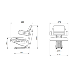 PADALINAMA TRAKTORIAUS SĖDYNĖ SU PORANKIAIS