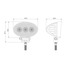 2 x Darbo žibintas 3xLED 660 LM 7.1W + jungtis