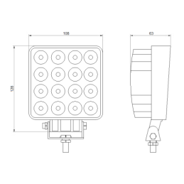 2 x Darbo žibintas 6xLED 2100 LM 43W + jungtis
