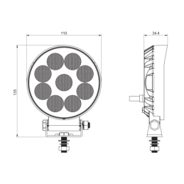 Darbo žibintas 9xLED 1133 LM 20W + jungtis