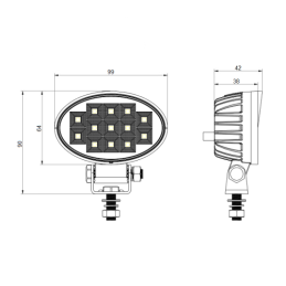Darbo žibintas 13xLED 1269 LM 19W + jungtis