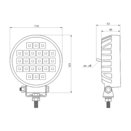Darbo žibintas 24xLED 3600 LM 24W + jungtis