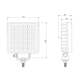 Darbo žibintas 30xLED 3800 LM 30W + jungtis