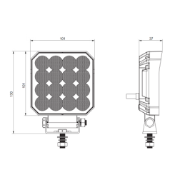 Darbo žibintas 16xLED 1711 LM 25W + jungtis