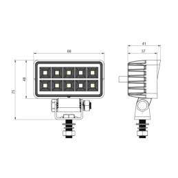 Darbo žibintas 10xLED 1600 LM 15W + jungtis