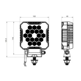 Darbo žibintas 18xLED 2800 LM 26W + jungtis