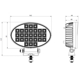 Darbo žibintas 27xLED 2500 LM 40W + jungtis