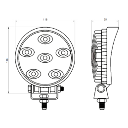 Darbo žibintas 6xLED 570 LM 15W + jungtis