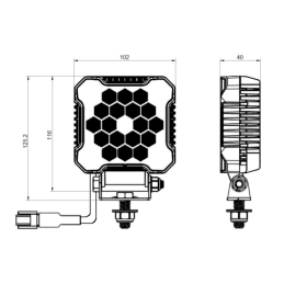 Darbo žibintas 18xLED 2800 LM 26W + jungtis