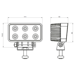 Darbo žibintas 6xLED 1100 LM 18W + jungtis