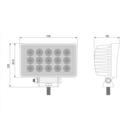 Darbo žibintas 15xLED 3444 LM 38W + jungtis