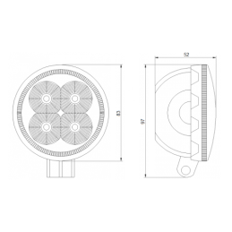 Du darbo žibintai 4xLED 700 LM 14W + jungtis