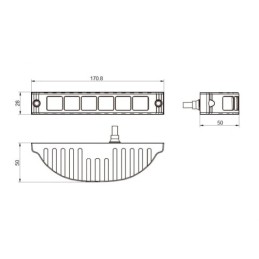 Darbo žibintas 6xLED 826 LM 16W + jungtis