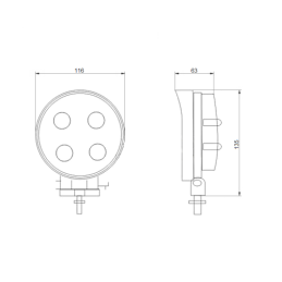 Darbo žibintas 4xLED 1600 LM 16W + jungtis