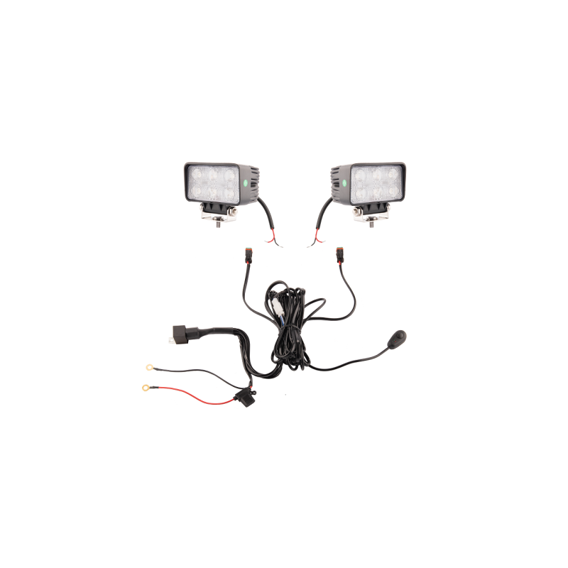 Du darbo žibintai 6xLED 1100 LM 18W + jungtis