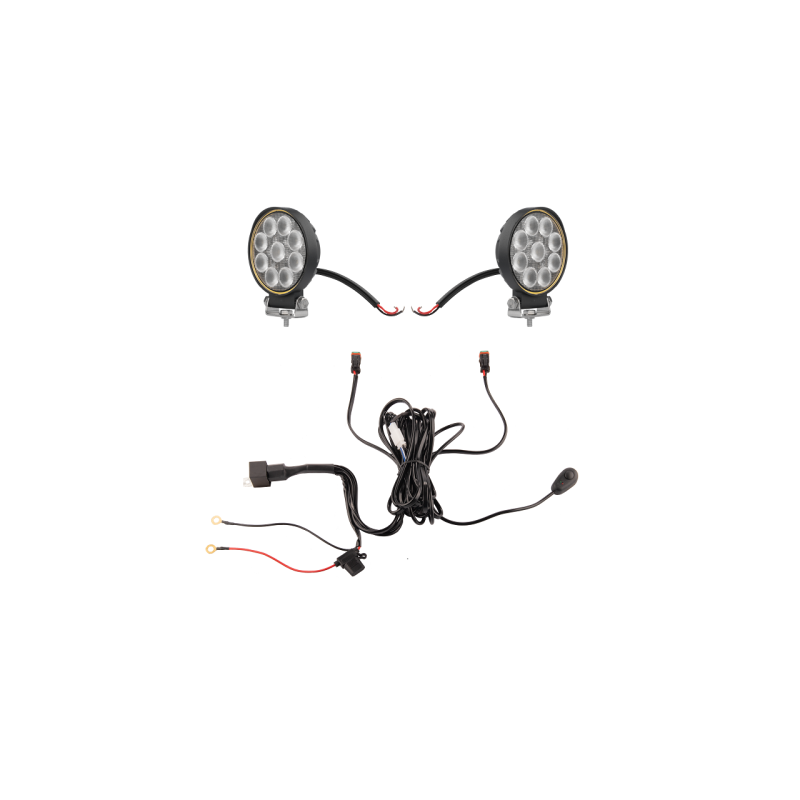 Du darbo žibintai 9xLED 1133 LM 20W + jungtis