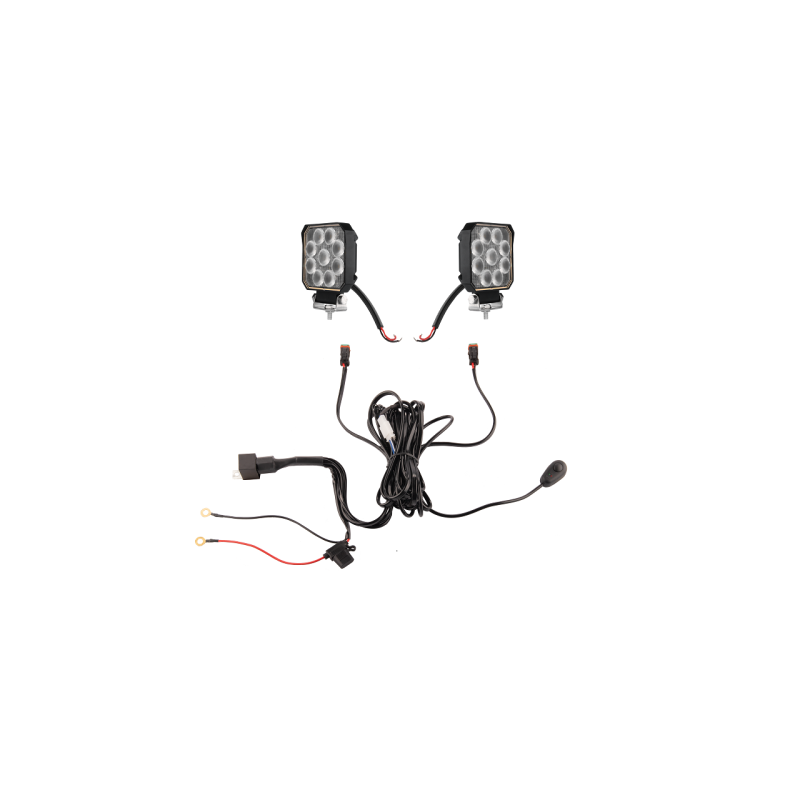 Du darbo žibintai 9xLED 1133 LM 20W + jungtis