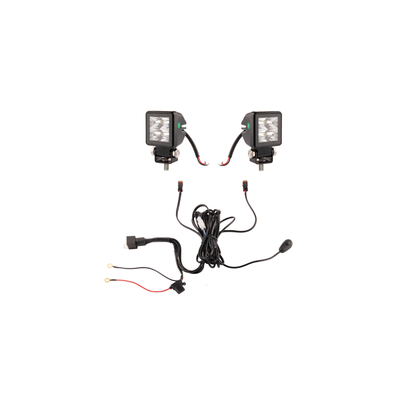 Du darbo žibintai 4xLED 1800 LM 18W + jungtis