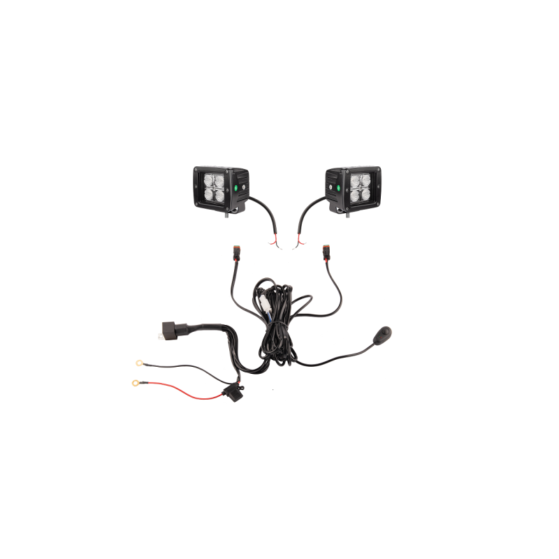 Du darbo žibintai 4xLED 1000 LM 16W + jungtis