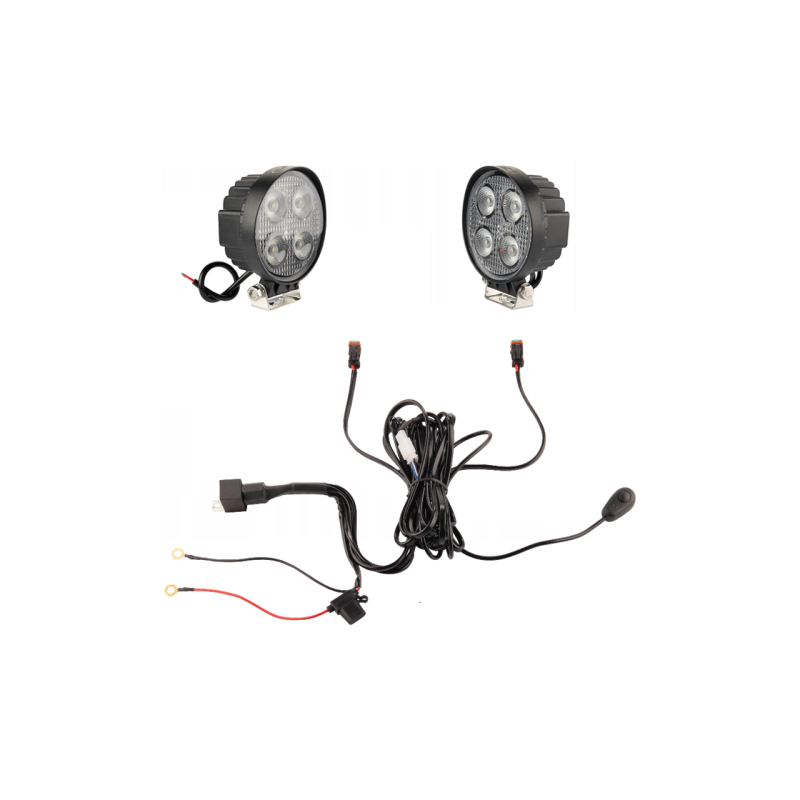 Du darbo žibintai 4xLED 1600 LM 16W + jungtis