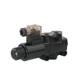 Elektriniu būdu valdomas 3 padėčių hidraulinis vožtuvas. 3/2 sriegis: 3/8 colio. Įtampa: 12 V. Srautas: 60 l/min. Maks. slėgis: 