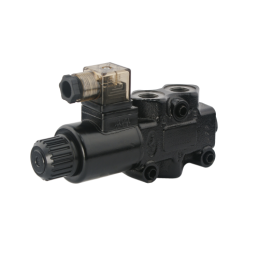 Elektriniu būdu valdomas 3 padėčių hidraulinis vožtuvas. 3/2 sriegis: 1/2 colio. Įtampa: 12 V. Srautas: 90 l/min. Maks. slėgis: 