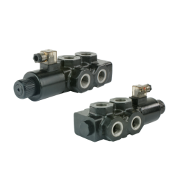 Elektromagnetinis vožtuvas hidraulinis daliklis 6/2 140L/min, valdomas elektra 24V