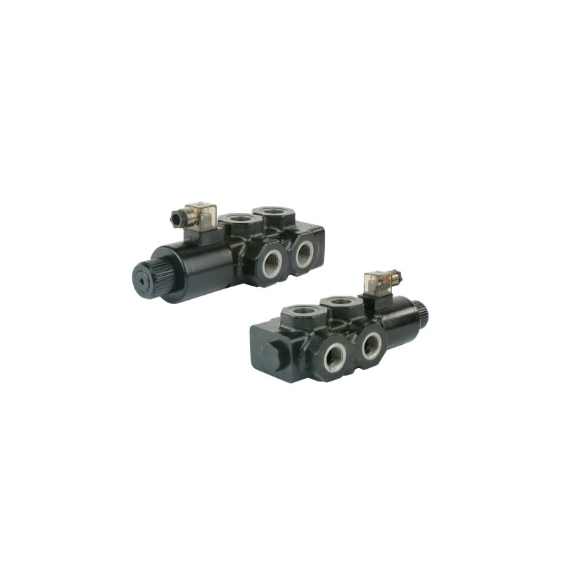 Elektromagnetinis vožtuvas hidraulinis daliklis 6/2 140L/min, valdomas elektra 24V