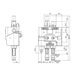 Hidraulinis skirstytuvas 2 sekcijos 45L SDM-104 originalus frontalinio krautuvo plūduriuojančiai sekcijai