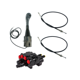 sekcijų hidraulinis komplektas: 80 l skirstytuvas su plūduriuojančia sekcija + valdymo svirtis su vienu mygtuku + du 3 m kabelia