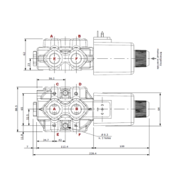 sekcijų hidraulinis komplektas: 80L skirstytuvas su plūduriuojančia sekcija + 6/2 solenoidinis vožtuvas + valdymo svirtis su vie