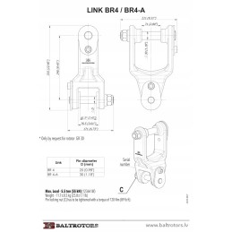 Baltrotors Br4 rotatoriaus jungtis 30 mm, 25 mm kaištis