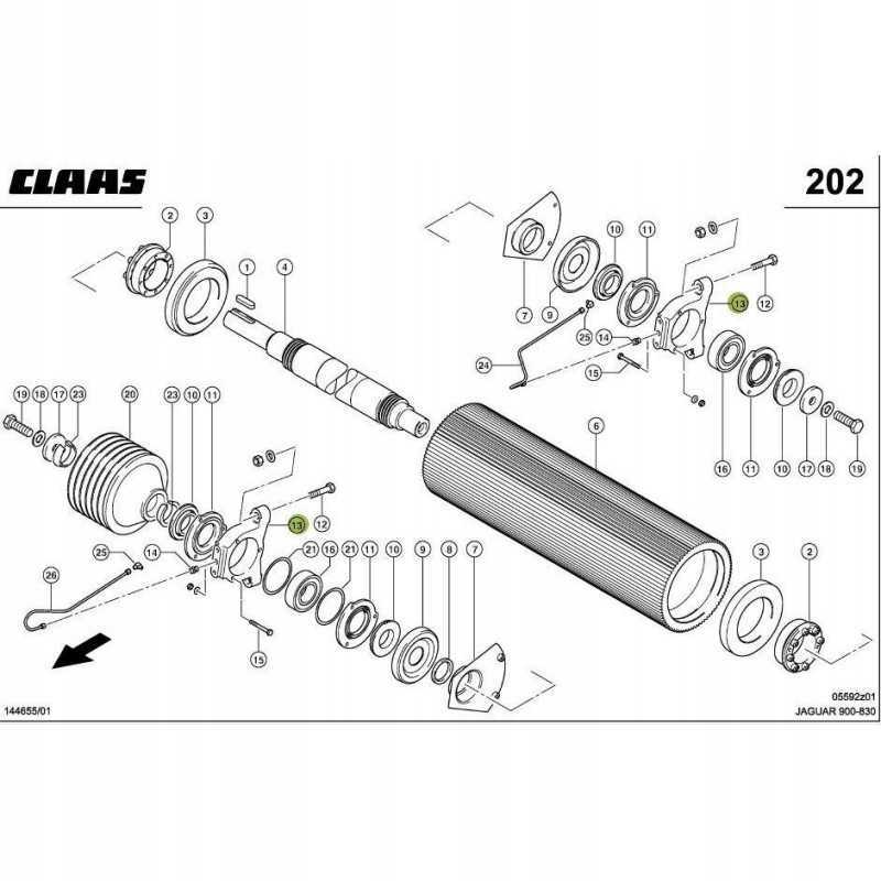 Claas jaguar 830 trupintuvo guolių korpusas