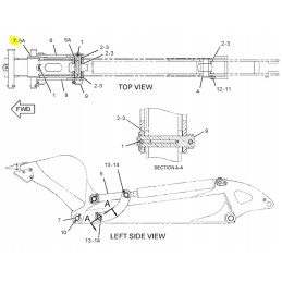 Cat mini ekskavatoriaus cva arm link pin