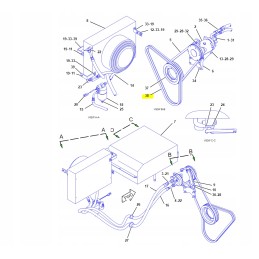 V formos diržų komplektas kačių ekskavatoriaus savivarčio krautuvo cva