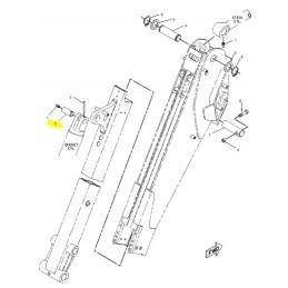 Kaištis kaušo cilindro tvirtinimui