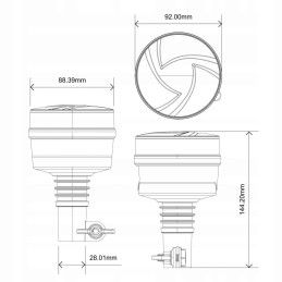 Gaidžio blykstės lempa 30LED R65 lankstus stiebas