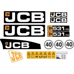 JCB 531 70 laminuoti įkroviklio lipdukai