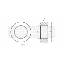 Tarpinė įvorė cilindriniam kaiščiui, skersmuo 20 mm