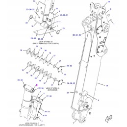 Laikykite katės cilindro kaiščius, skirtus cva ekskavatoriniam krautuvui