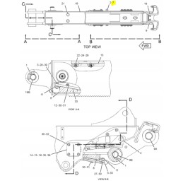 Rankinis kaištis cva ekskavatorinis krautuvas kat