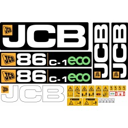 JCB 86C 1 Eco ekskavatoriaus laminuoti lipdukai